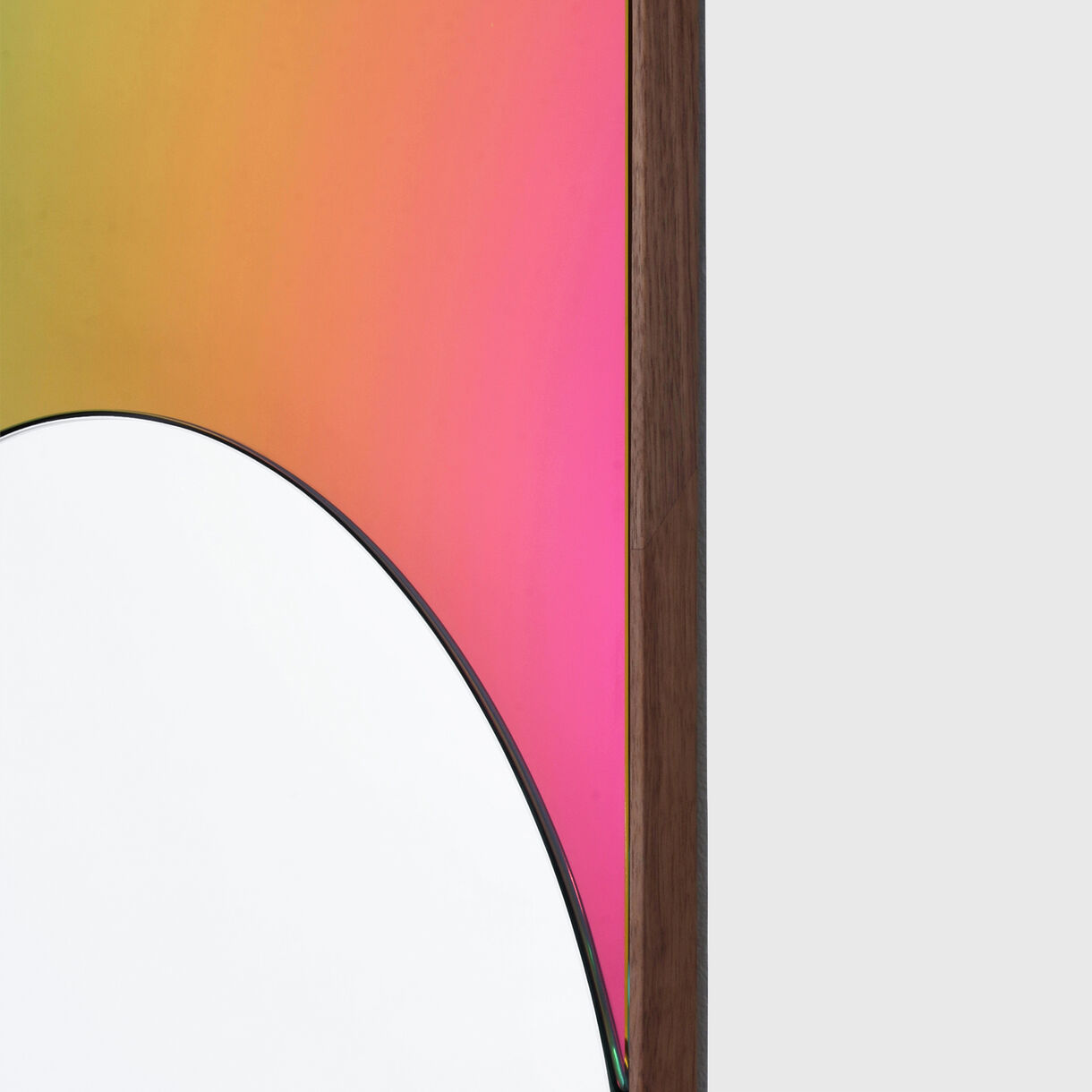 Cylinder Mirror, Walnut, Chameleon